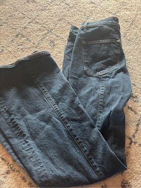 Express Women's Straight-Leg Jeans in Dark Blue